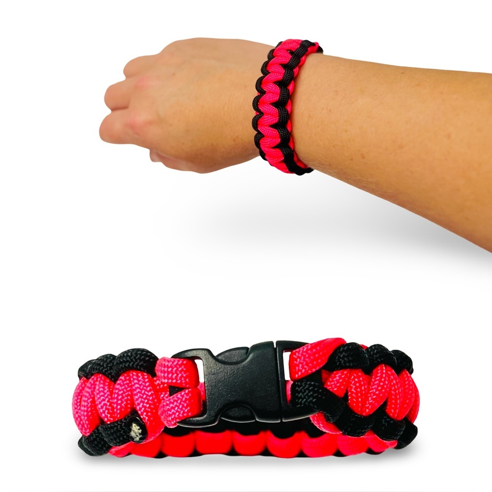 Hot Pink & Black Paracord Bracelet